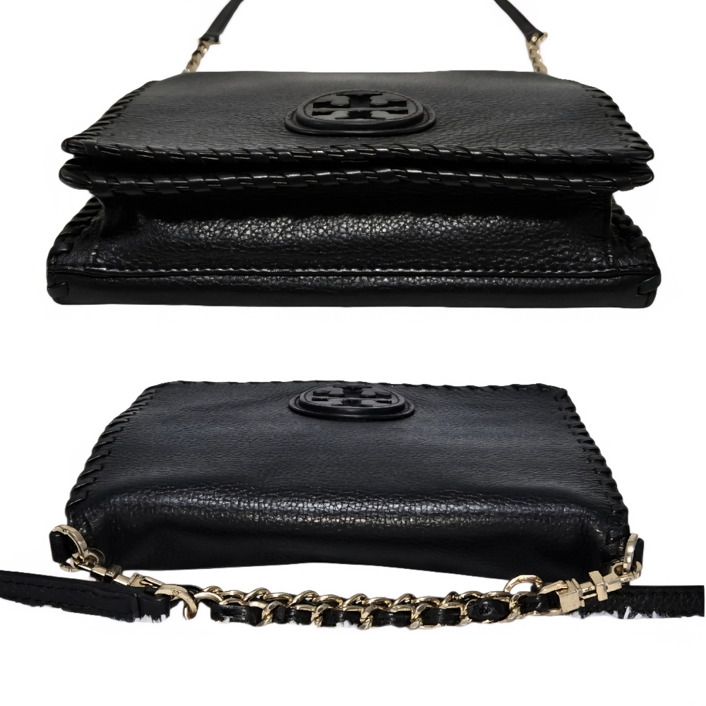 EUC Tory Burch Black Leather Marion Crossbody Bag And Dustbag - Picture 7 of 10